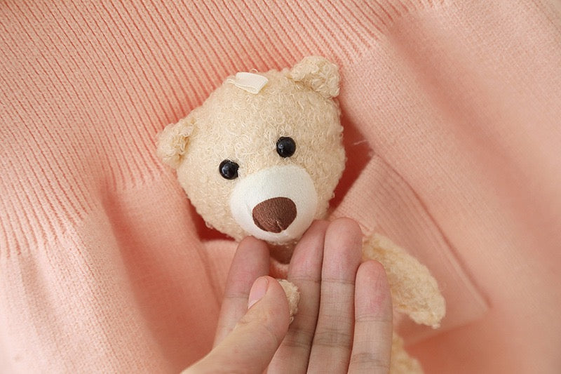 knitted winter dress with teddy