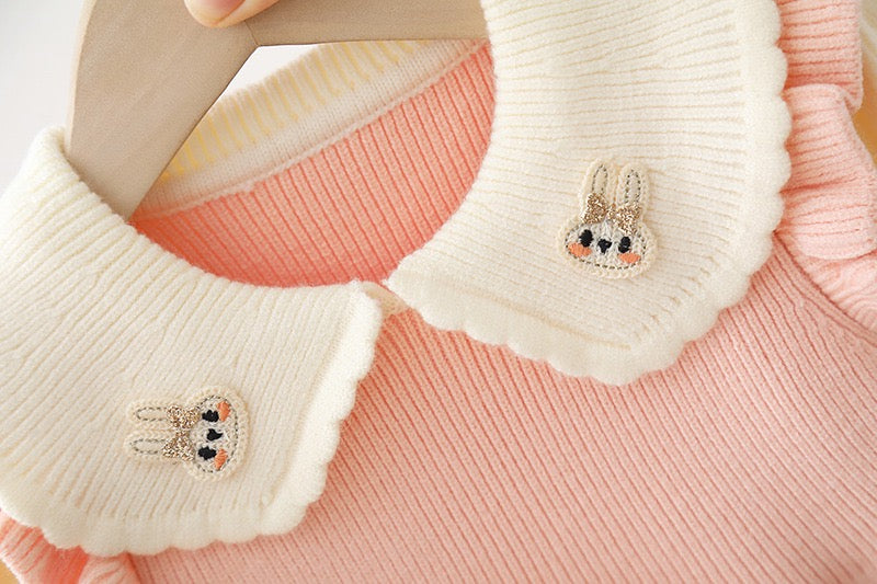 knitted winter dress with teddy