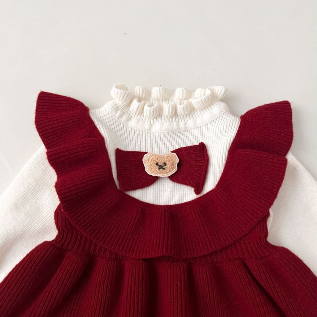 Teddy ruffle winter dress