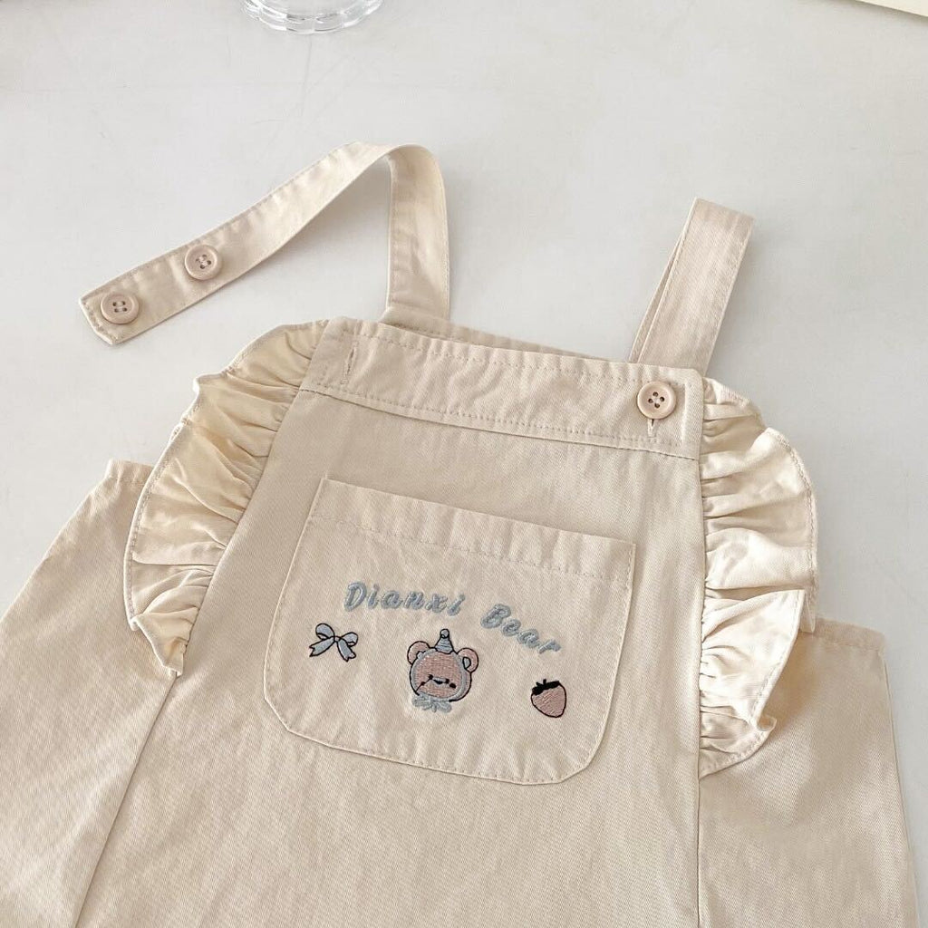 Ruffle Dungaree and tshirt premium set