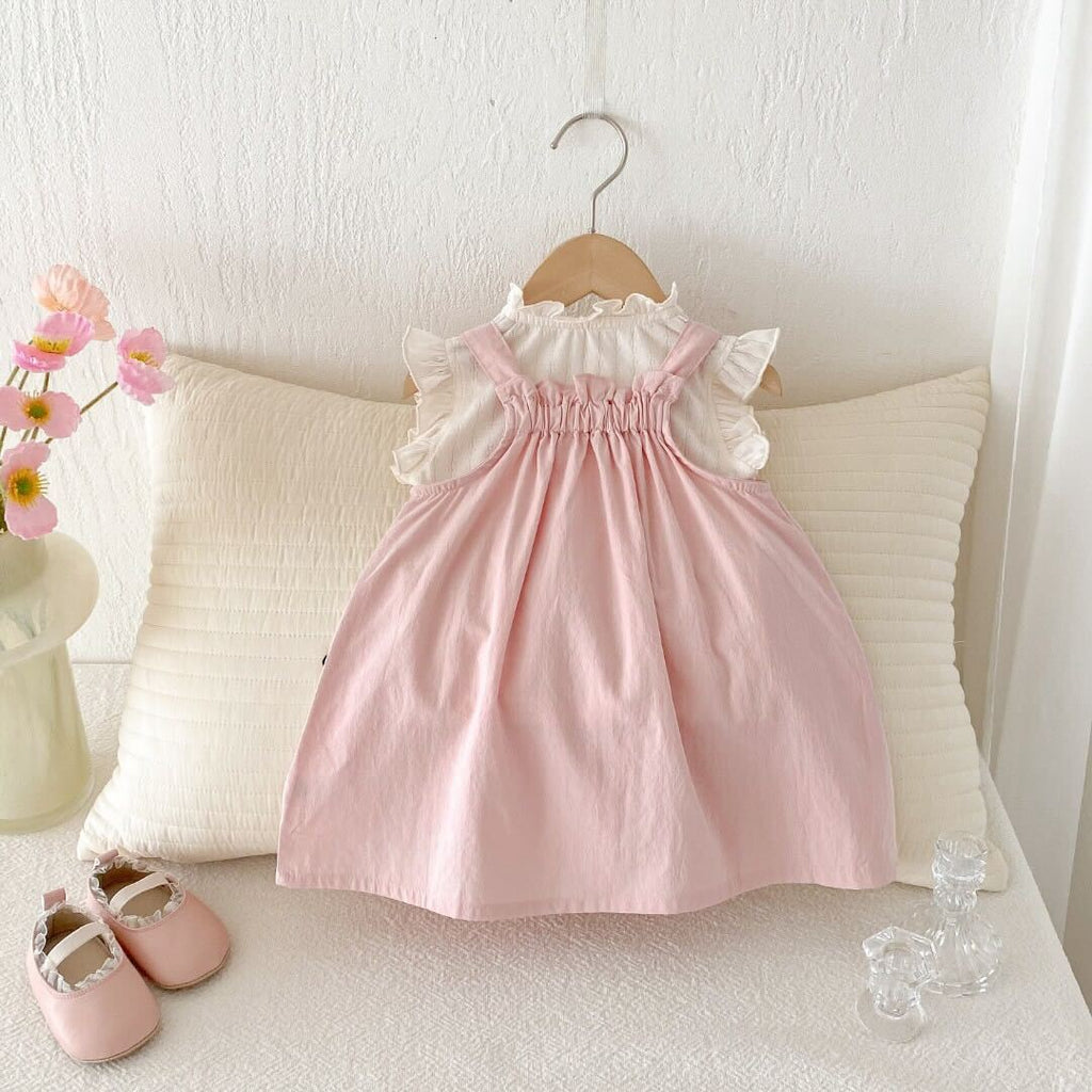 Double pocket dungaree dress and tshirt premium set