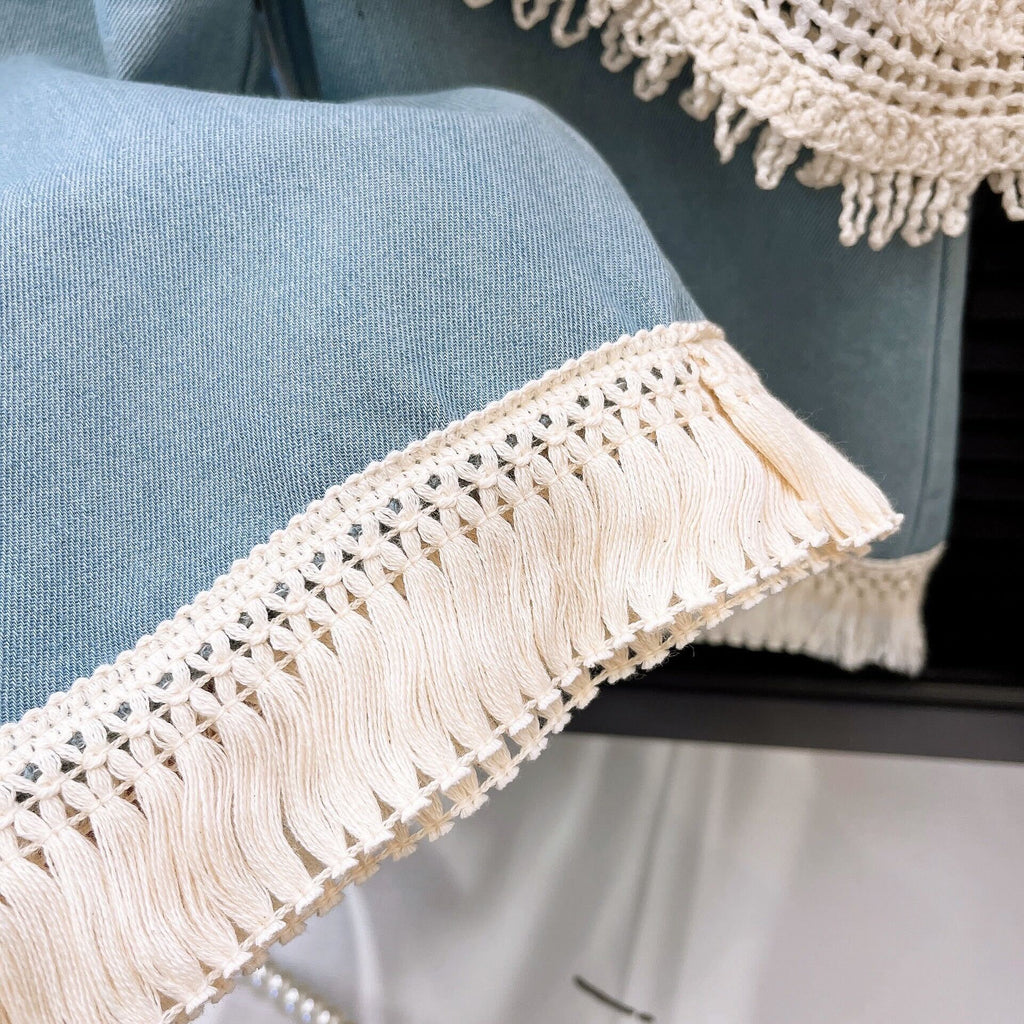 Lace embroidered top and denim set