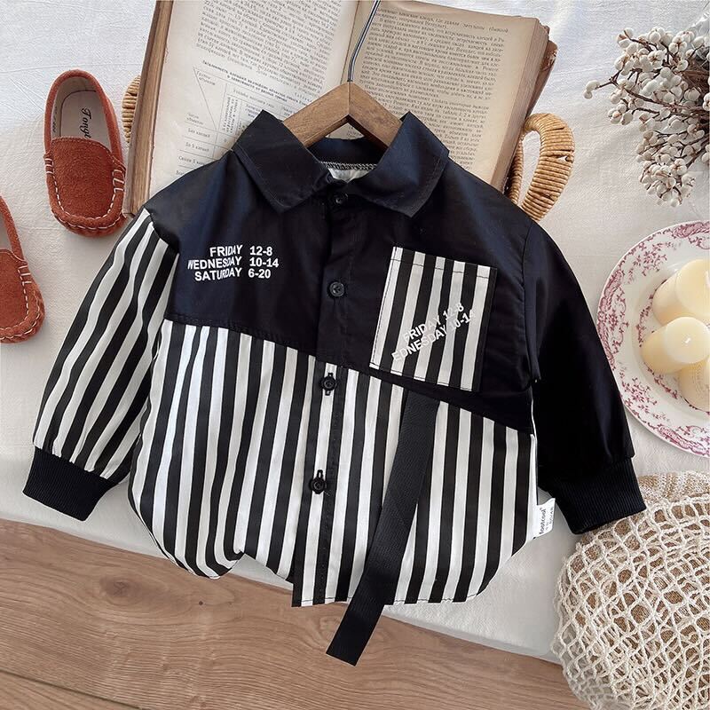 Striped shirt and denim set