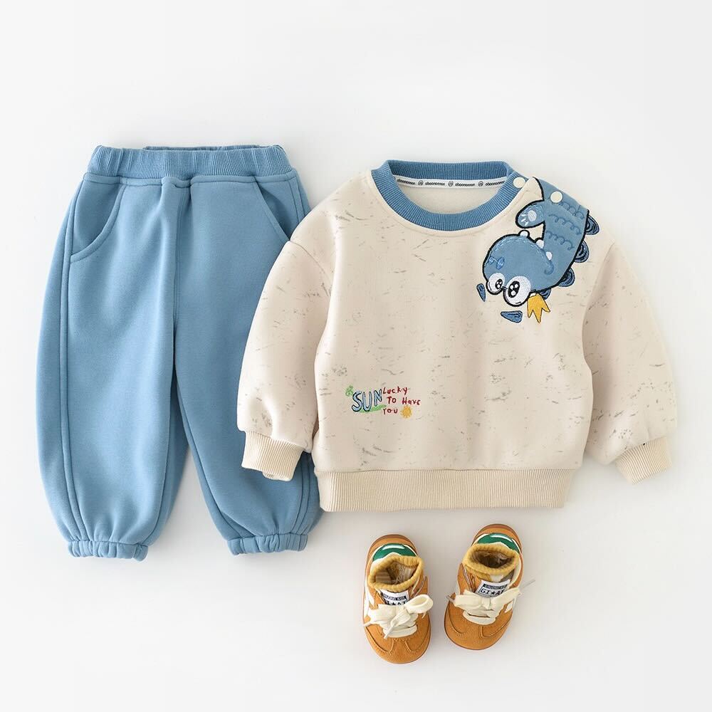 Dino sweatshirt and pants winter premium set