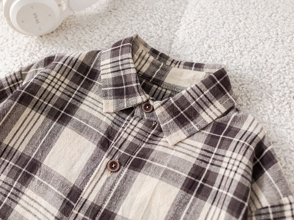 Checks shirt and cargo pants with cardigan set