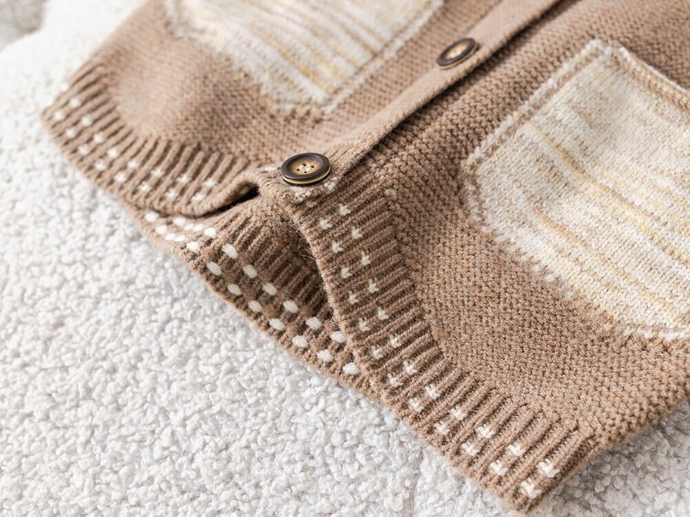 Denim shirt and pants with cardigan