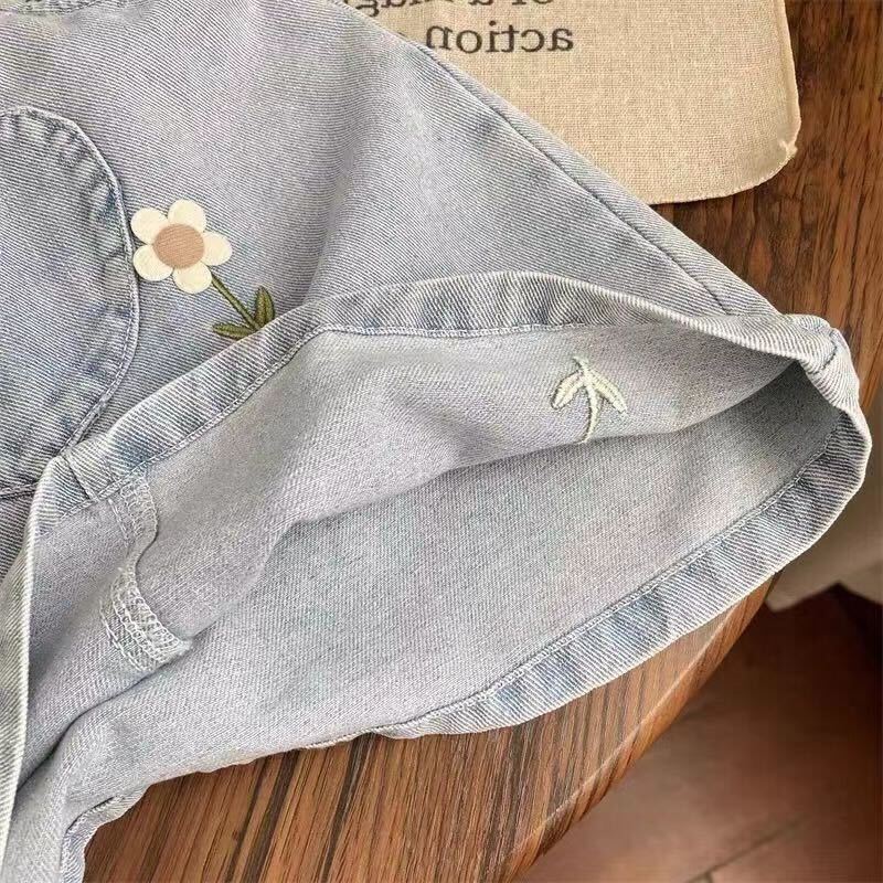 Flower dungaree and lace top set