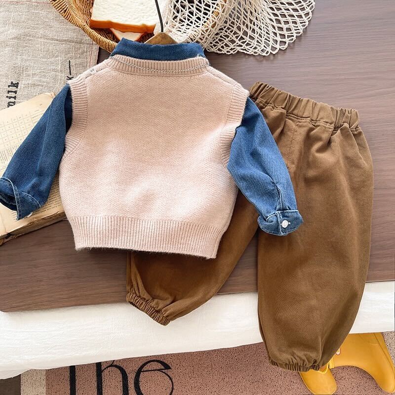 Smile sweater shirt and pants 3 piece set