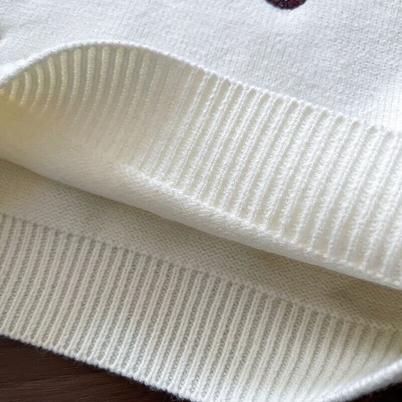 Embroidered sweater shirt and denim 3 piece set