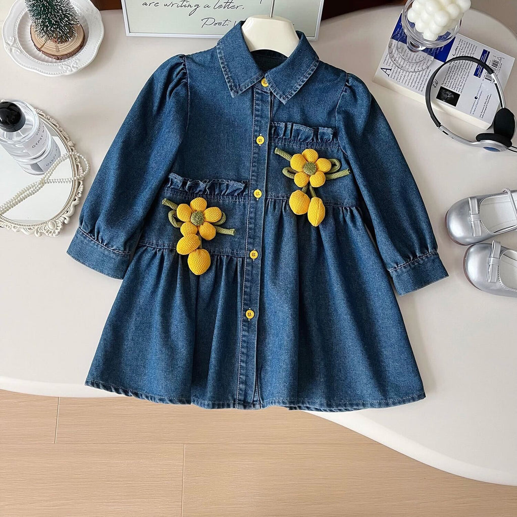 Flower denim dress