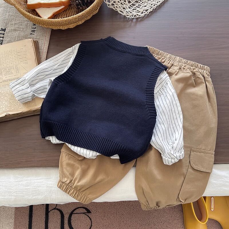 Sweater shirt and cargo pants 3 piece set