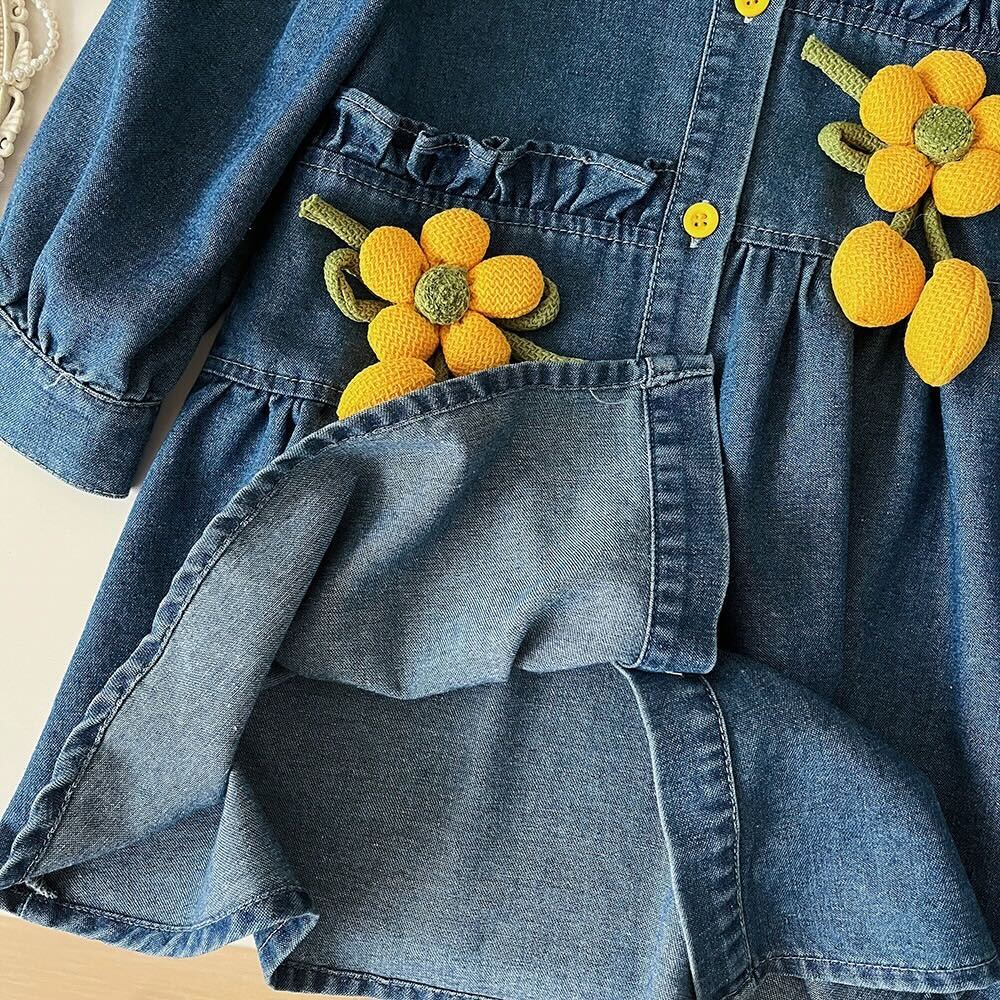 Flower denim dress