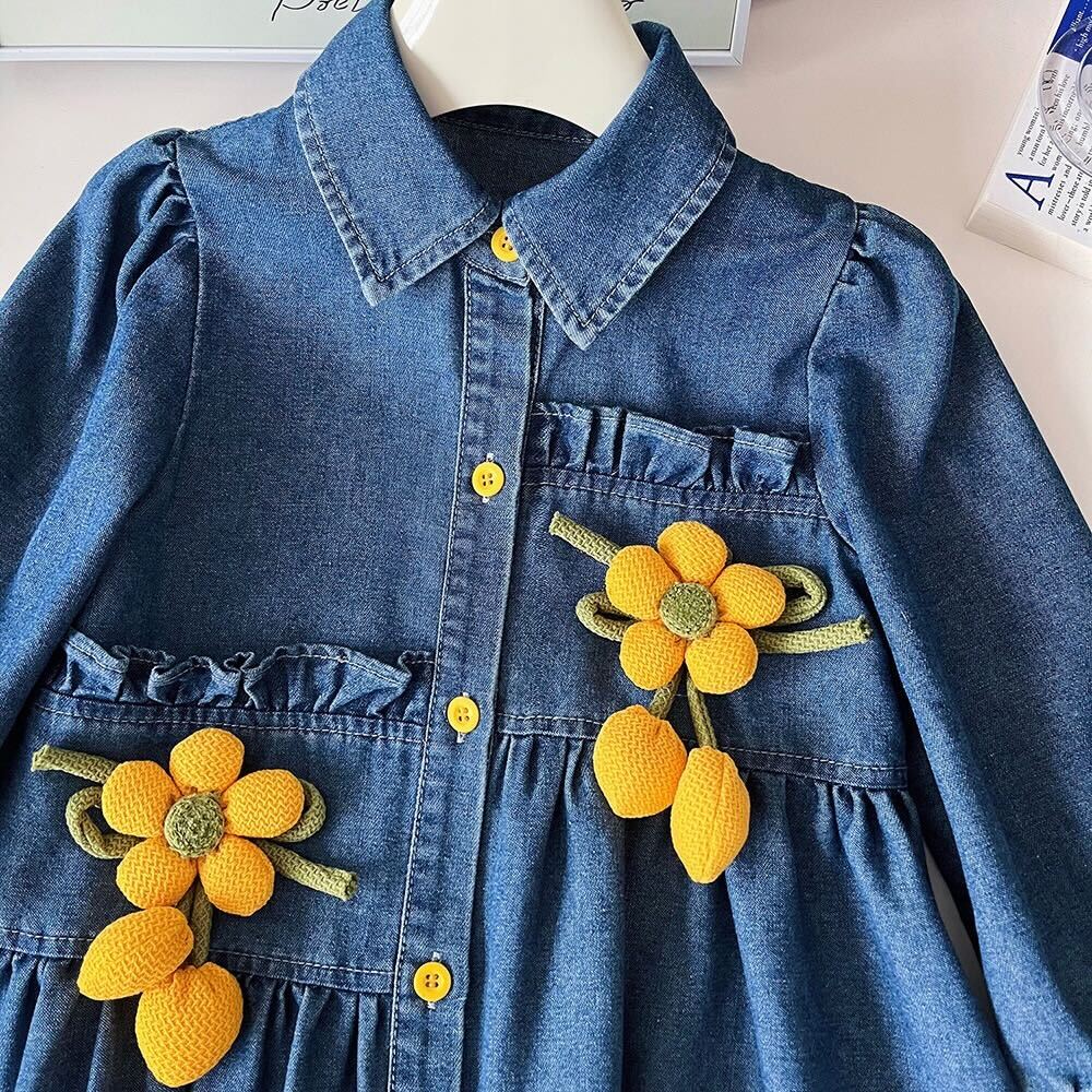 Flower denim dress