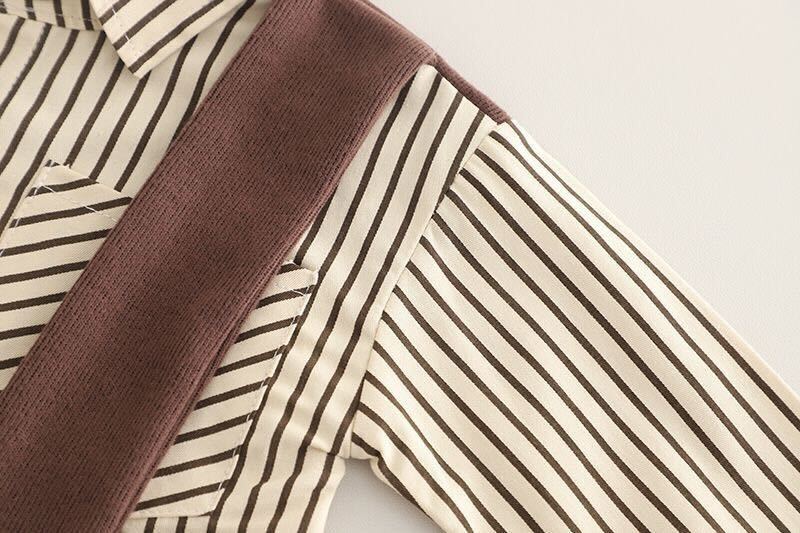 Striped shirt with scarf set