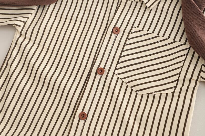 Striped shirt with scarf set