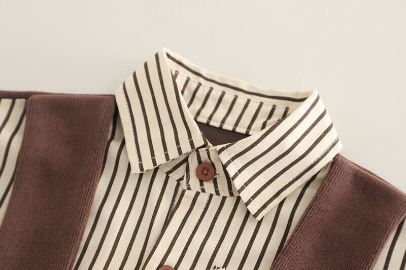 Striped shirt with scarf set