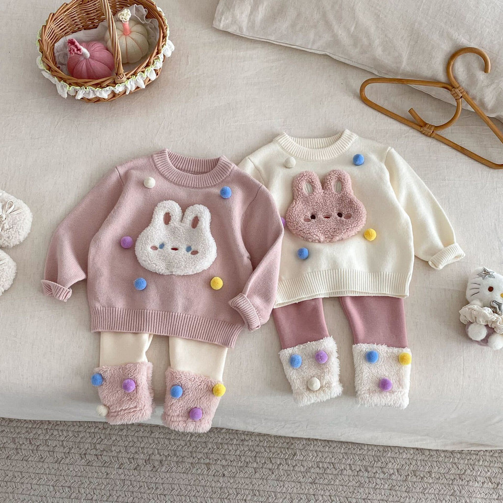Pom Pom sweater and pants winter set