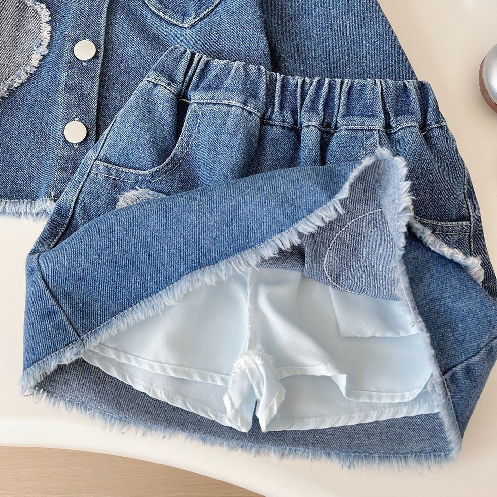 Rugged heart denim set