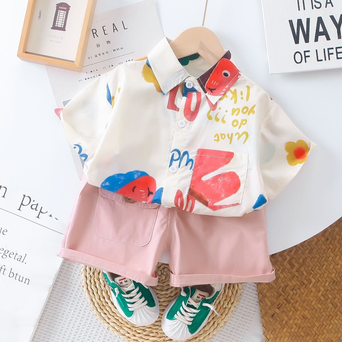 Printed Shirt and shorts set