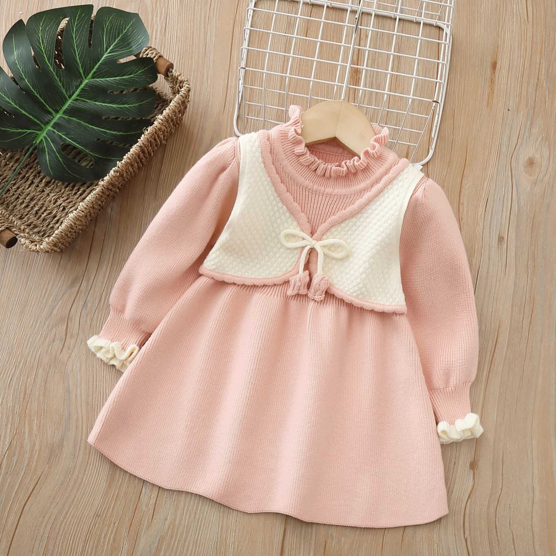 Vest style knitted winter dress