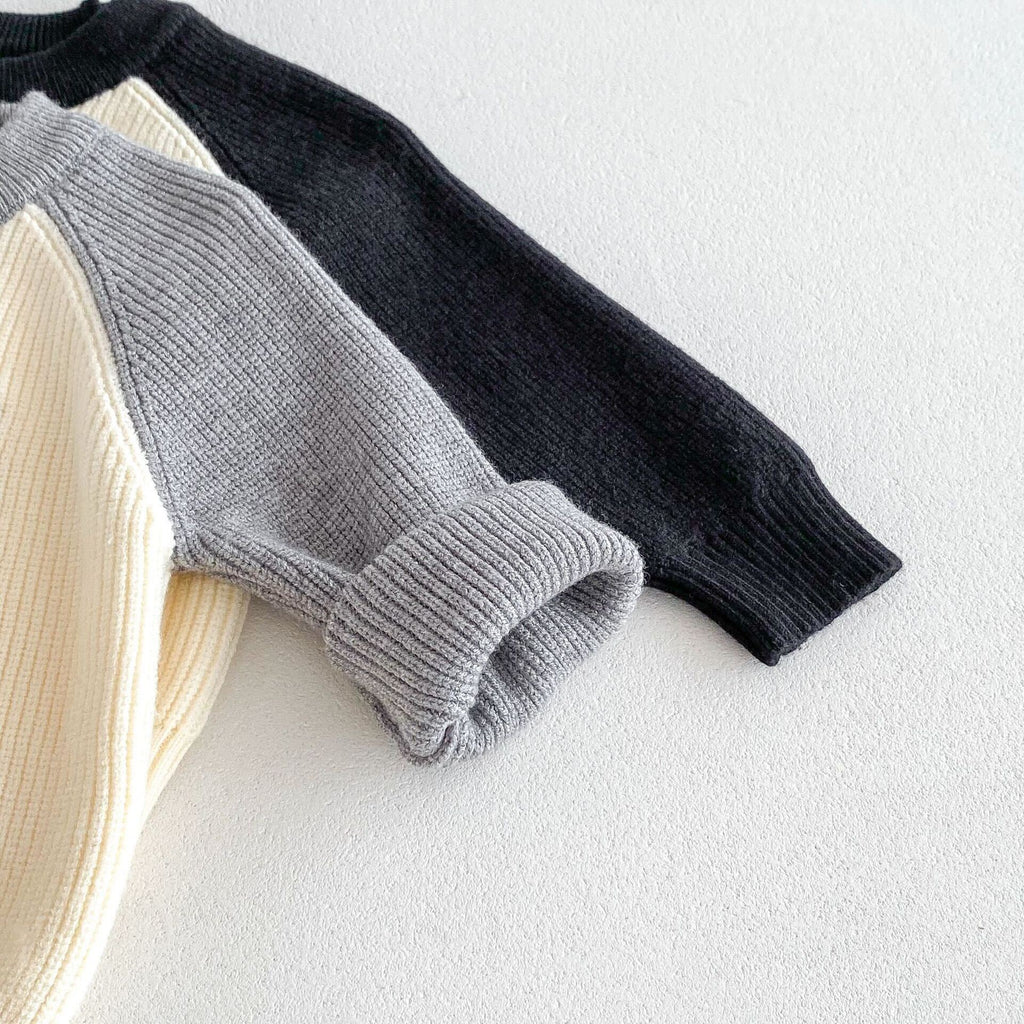 Knitted contrast sweatshirt and pants set