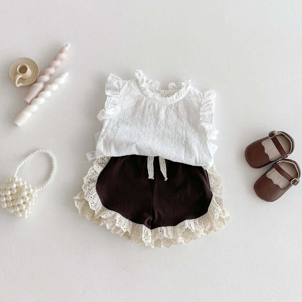 Lace top and shorts set