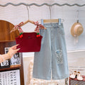 Cherry top and denim set