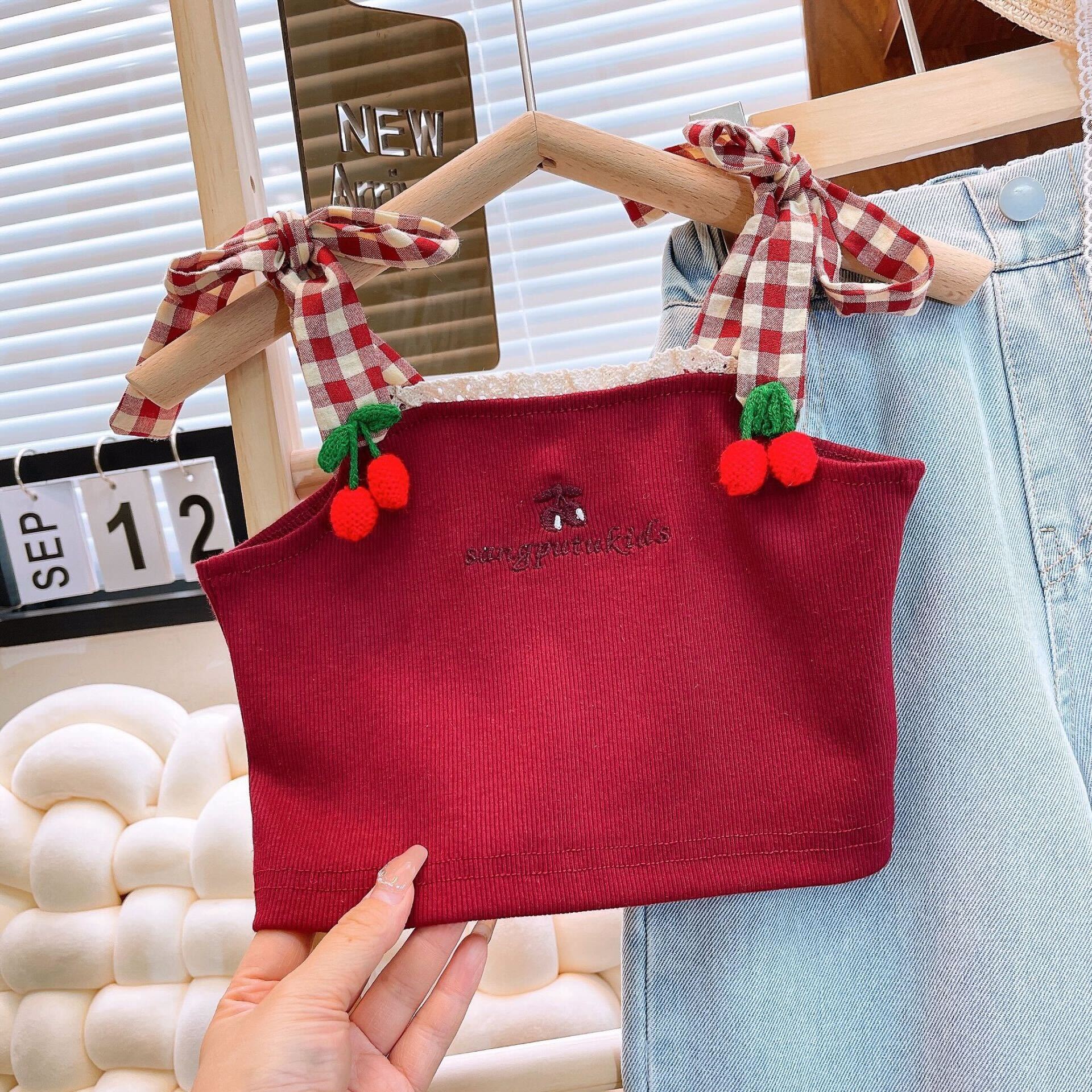 Cherry top and denim set