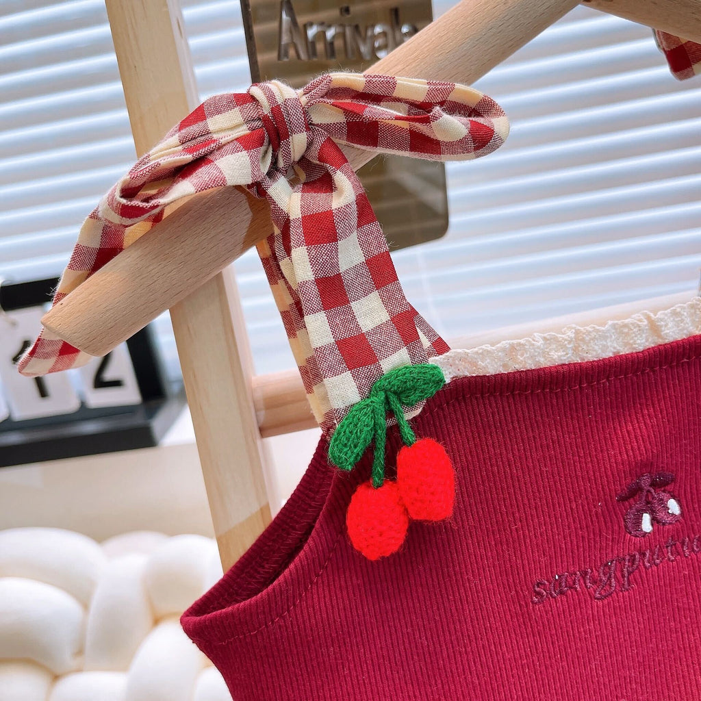 Cherry top and denim set