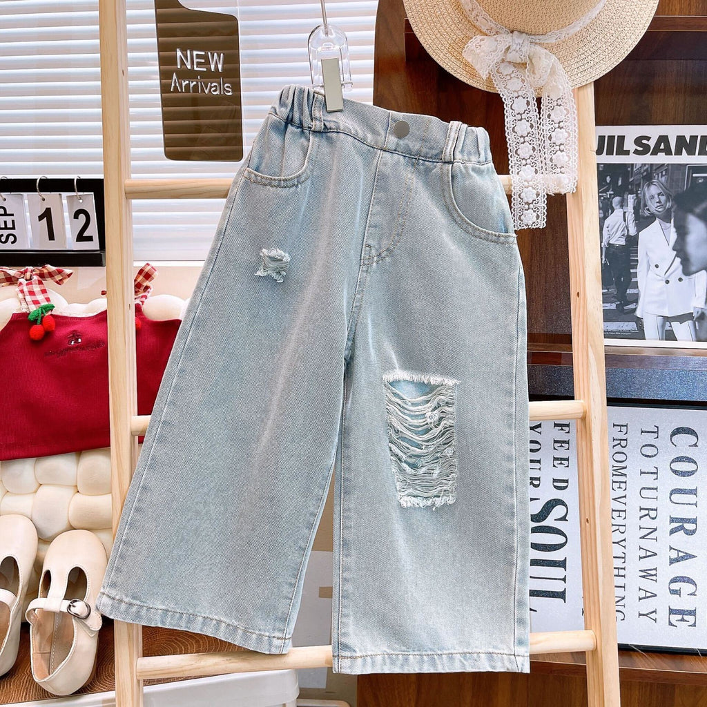 Cherry top and denim set