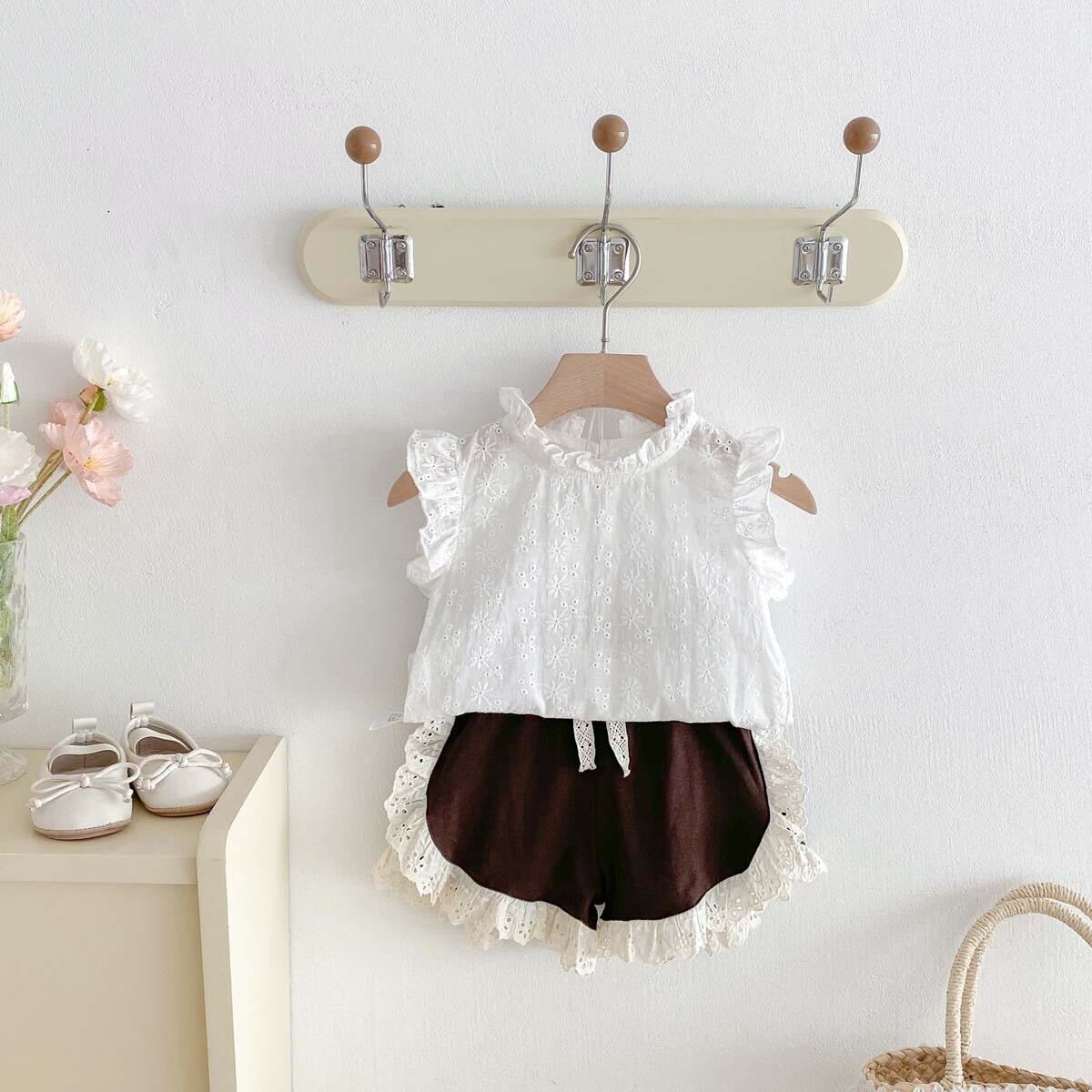 Lace top and shorts set