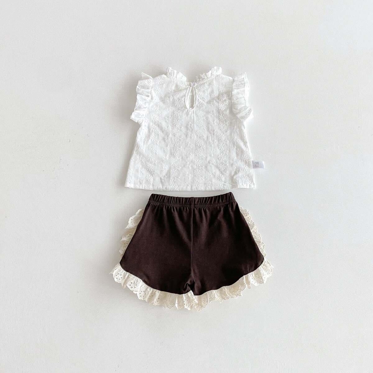 Lace top and shorts set