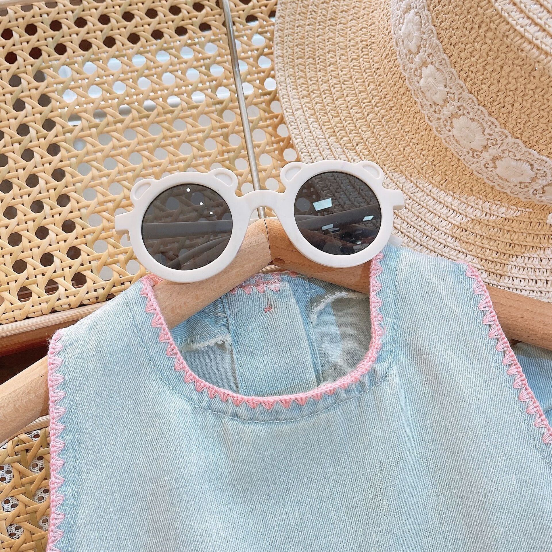 Light blue denim embroidered set