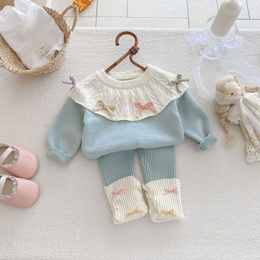 Knitted bow made set