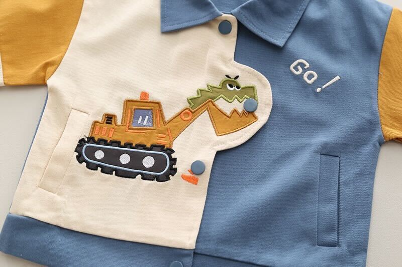 Dino jacket with tshirt and cargo set