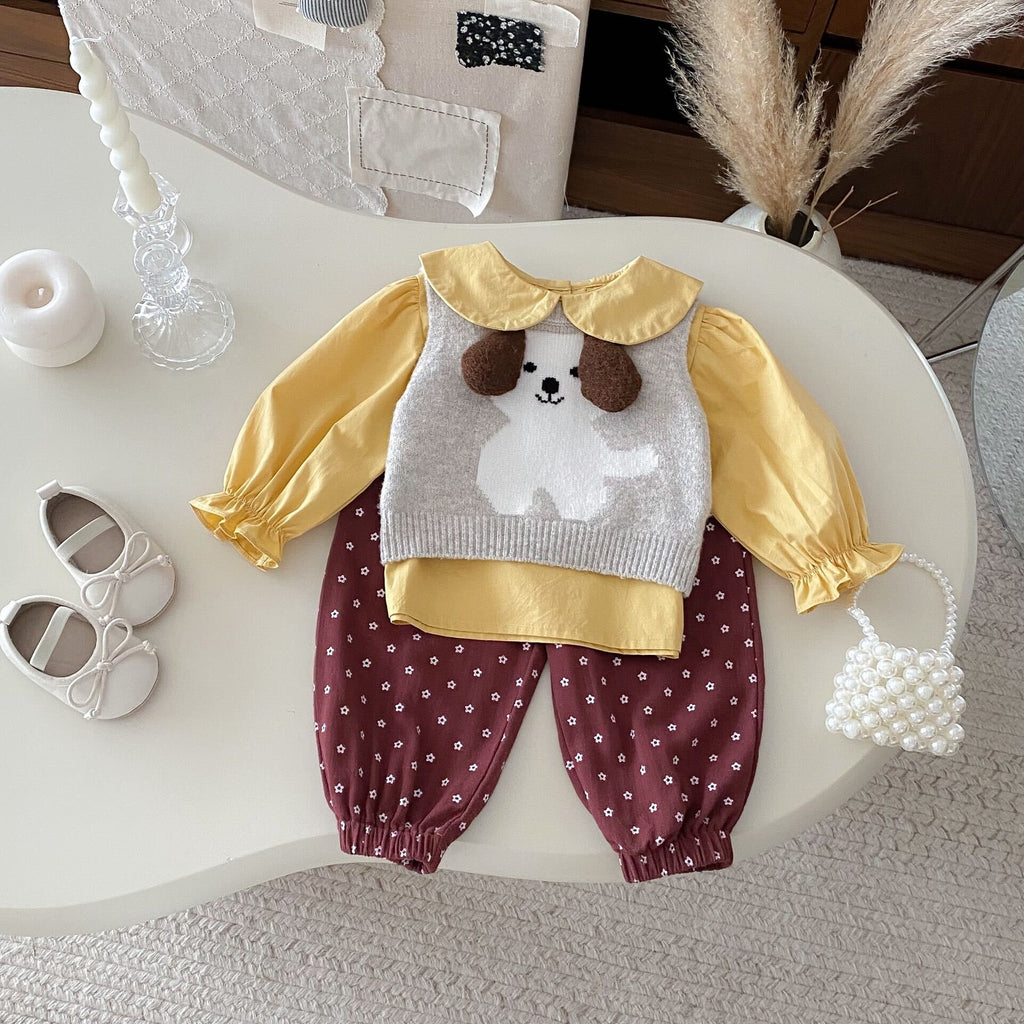 Dog sweater three piece set