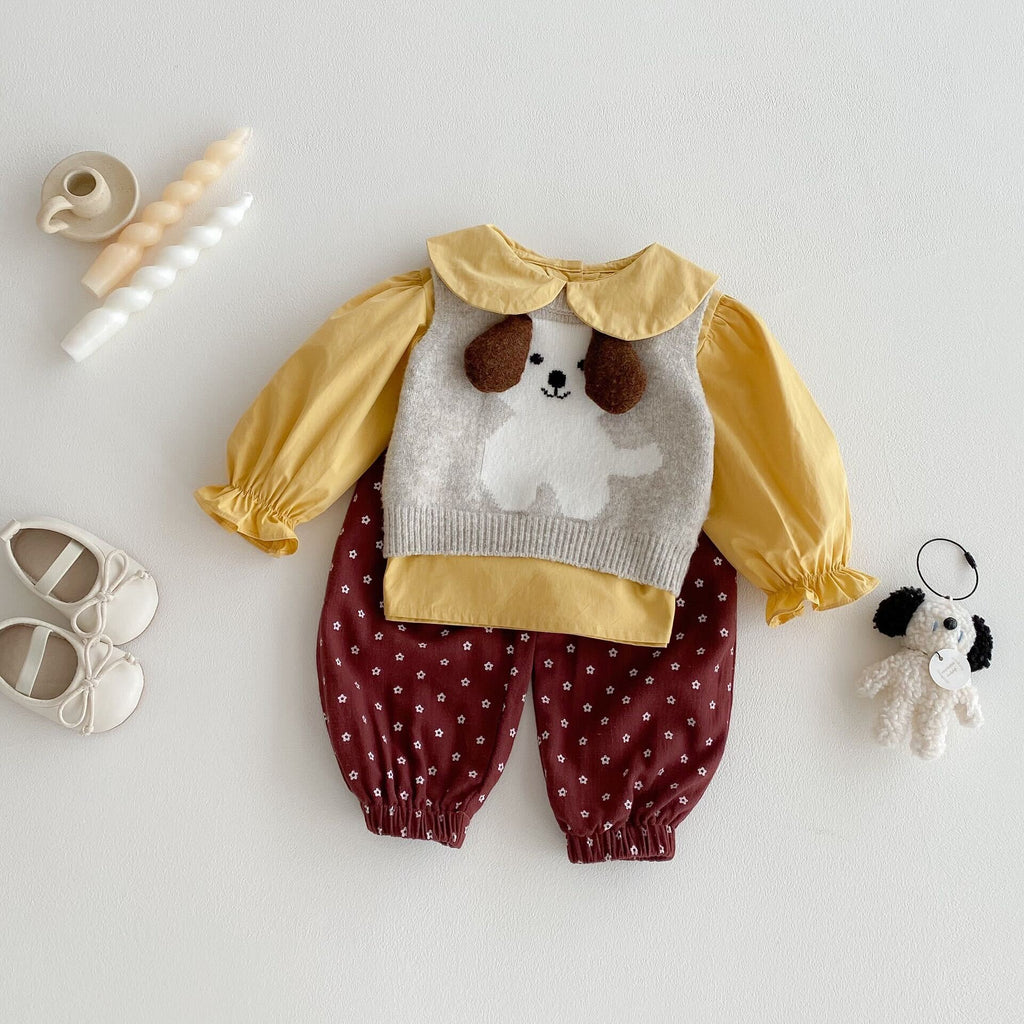 Dog sweater three piece set