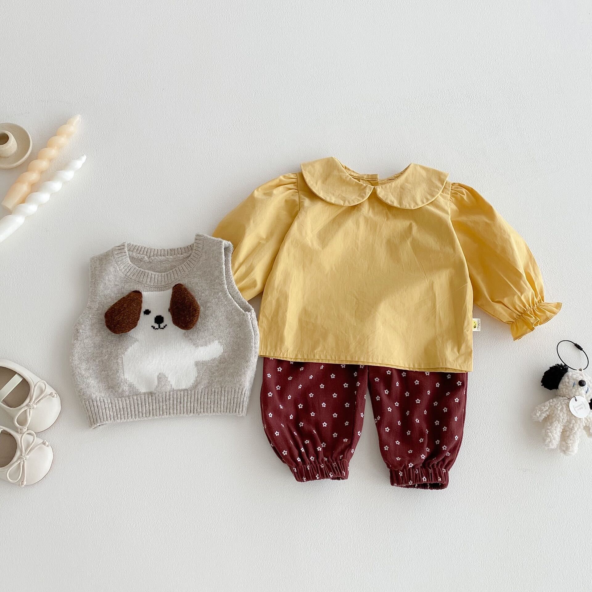 Dog sweater three piece set