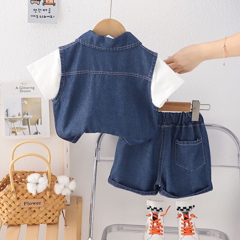 Denim vest summer set
