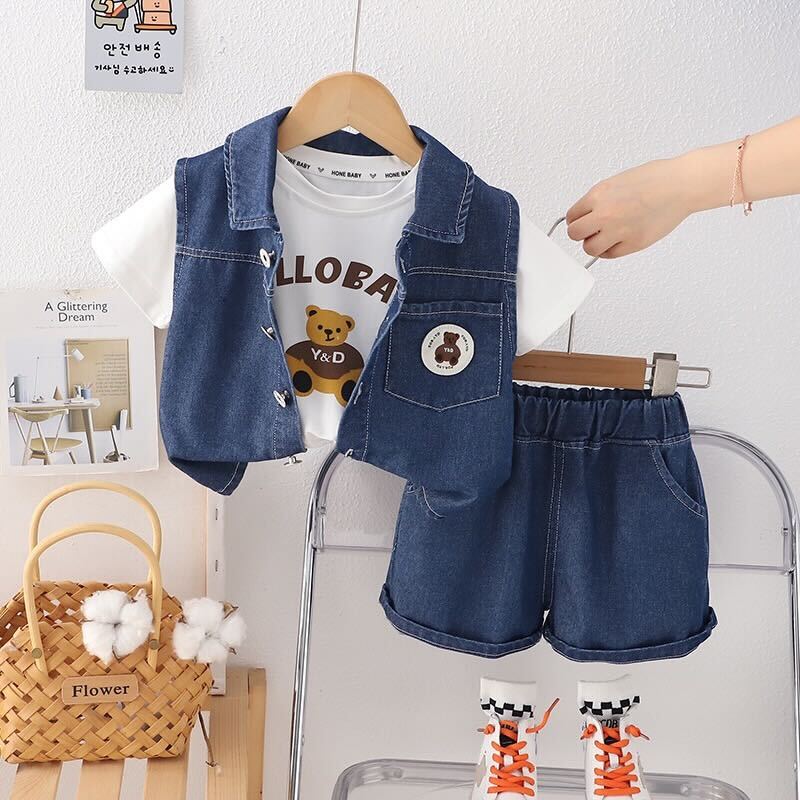 Denim vest summer set