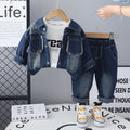 Rugged denim jacket premium set