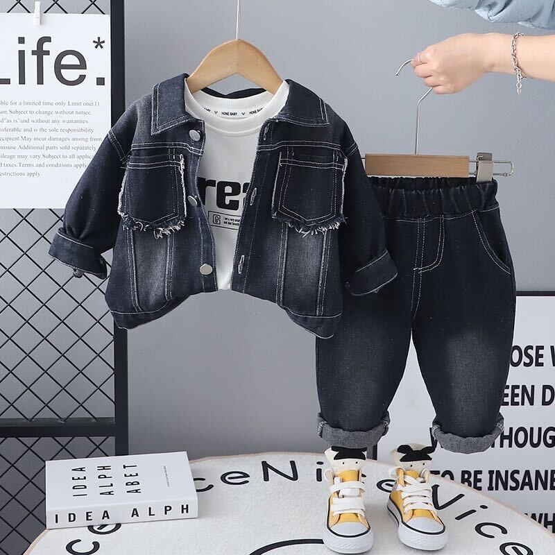 Rugged denim jacket premium set