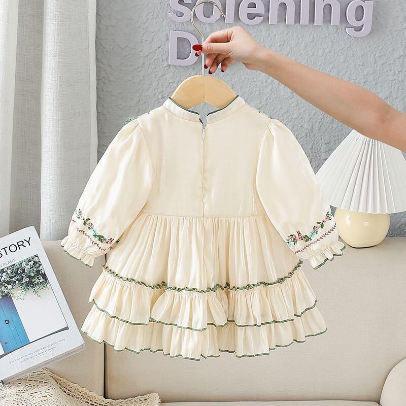 Embroidered lace layered dress