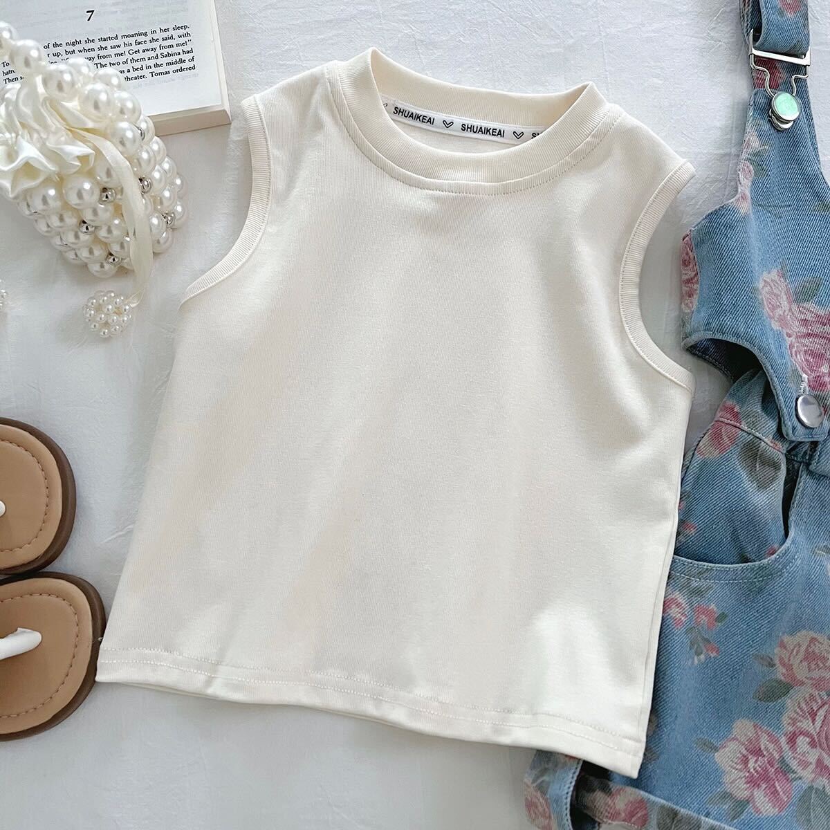 Floral denim overall set