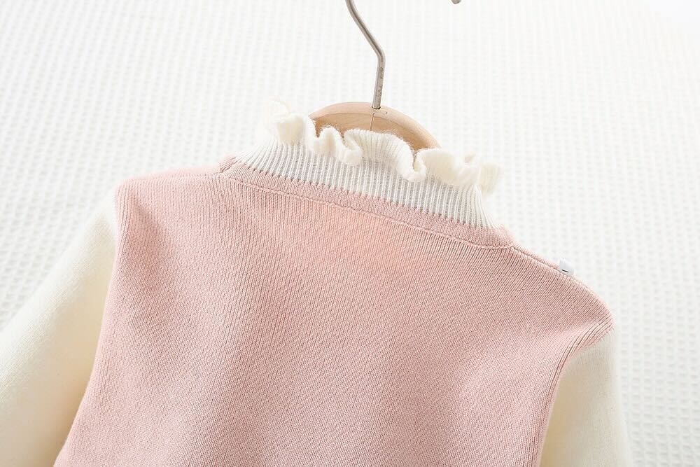 Ruffled knitted winter dress