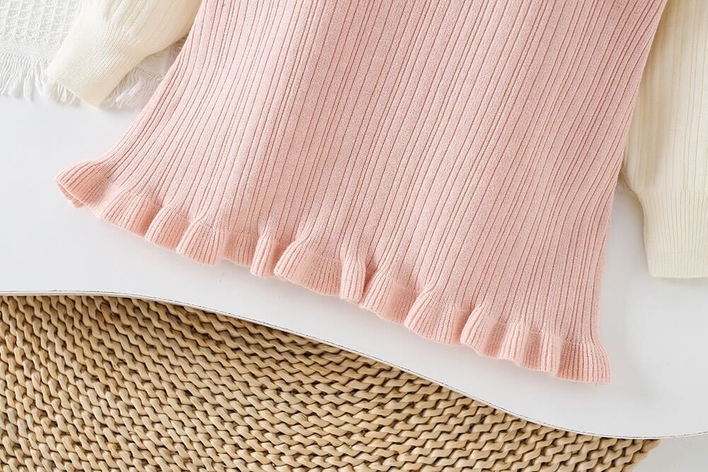 Bow knitted winter dress