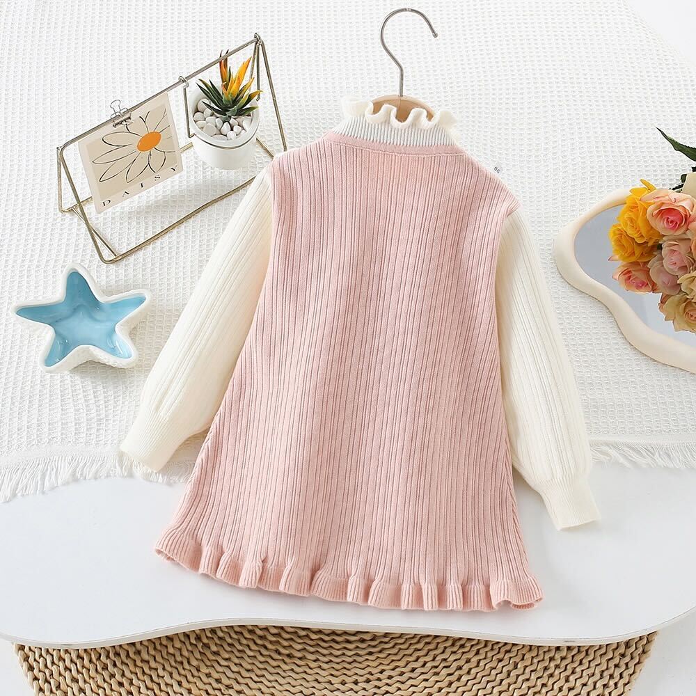 Bow knitted winter dress
