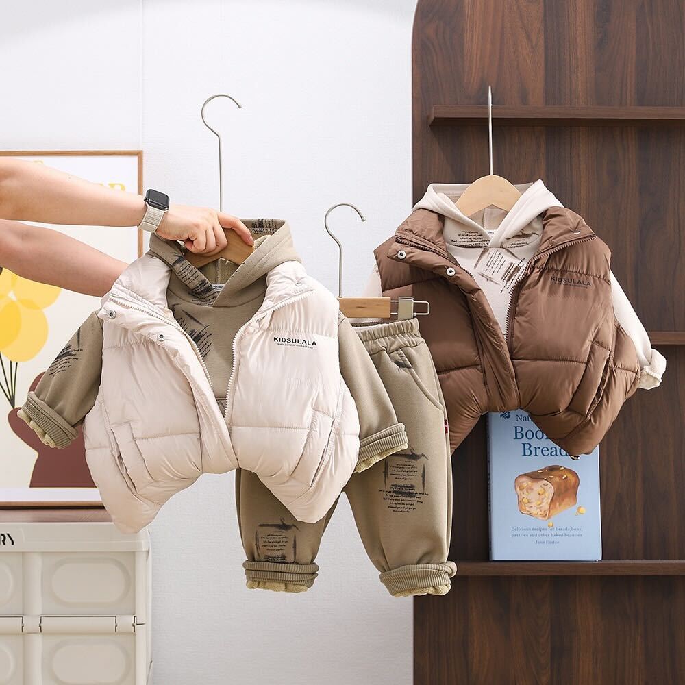 Puffer jacket three piece set