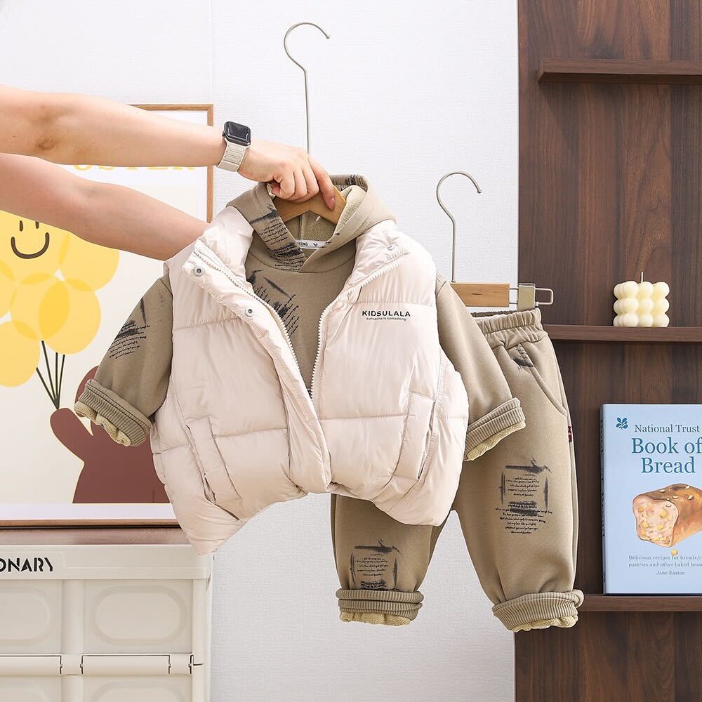 Puffer jacket three piece set