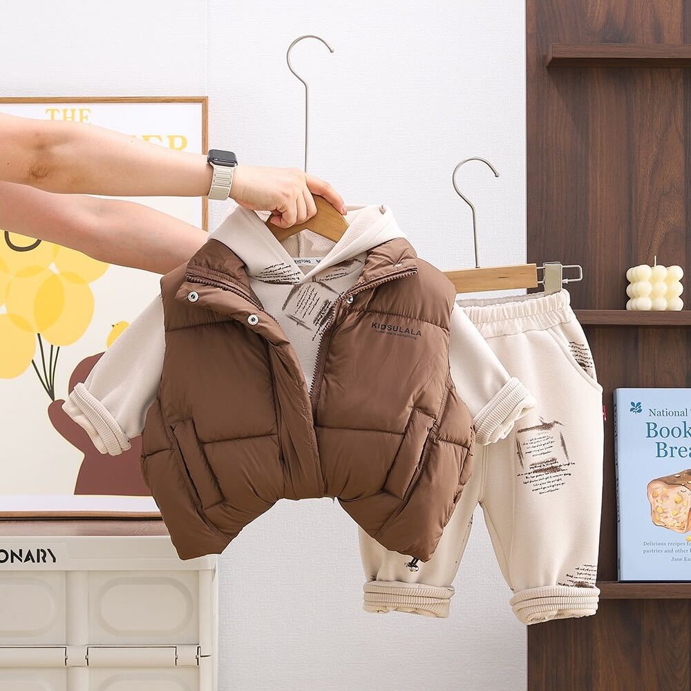 Puffer jacket three piece set